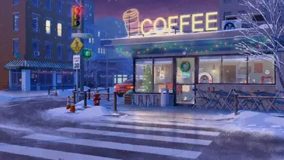 冬季咖啡店