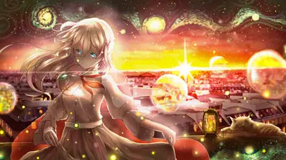 新春 少女和猫