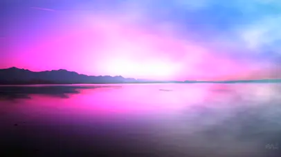 紫色晚霞宁静的海面