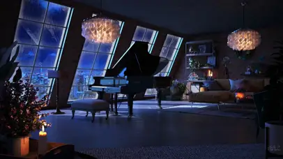 唯美雨中钢琴音乐