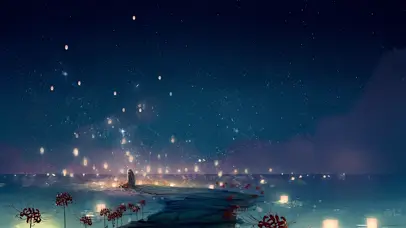 天空中的孔明灯