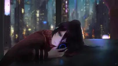 雨天安静的听着歌