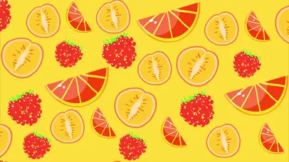 夏天夏季夏日清新黄色热带水果