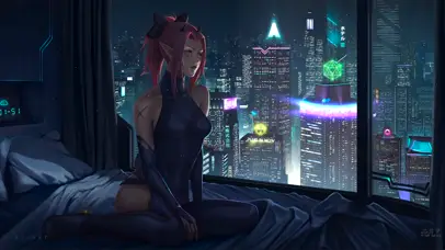 音频响应 赛博朋克少女