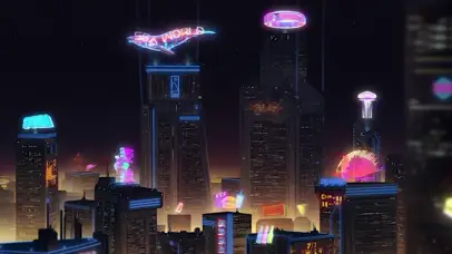 6K赛博朋克科幻炫酷城市