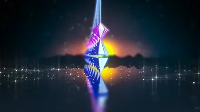 4k 日落镜湖 摆动