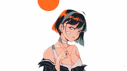 戴耳机音听乐的女孩