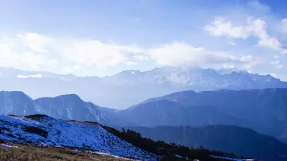 4k高原雪山云海云层山峰风景