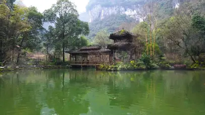 4K中国风古风池塘雨庭人间仙境