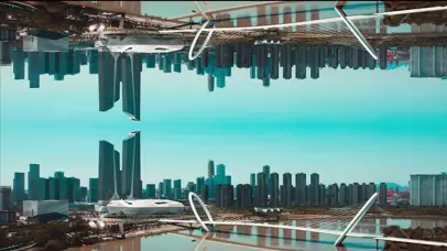 4k南京河西城市倒影