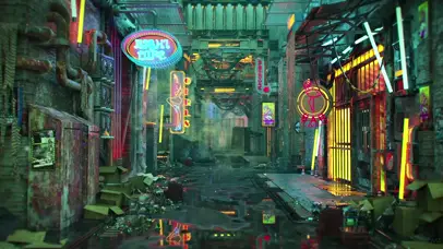 4K朋克废弃街道