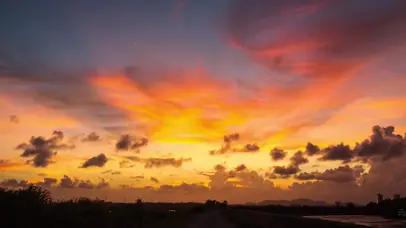 唯美丽夕阳满天红霞