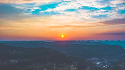 4K唯美壮丽山河风光日落天空