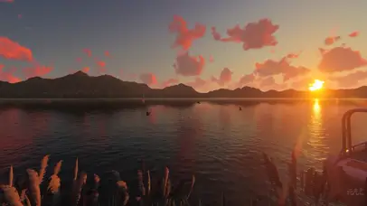日落湖畔