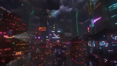 下雨的霓虹城市