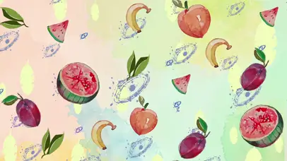 夏日清新可口水果叶子夏季夏天