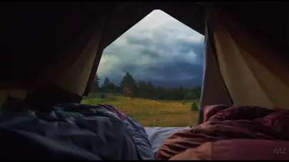 舒适帐篷雨
