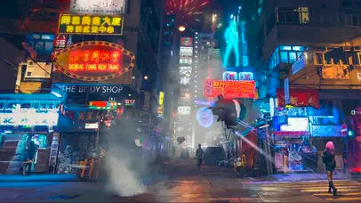 赛博朋克 闹市街头