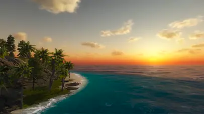 4K海上夕阳推进