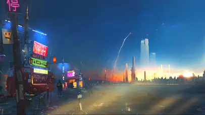 荒凉郊外望都市繁华