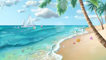 大海沙滩贝壳帆船