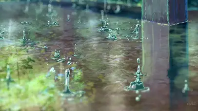 动漫里清新的下雨天