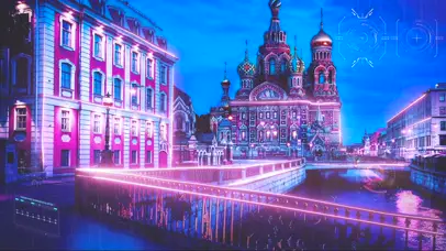 赛博朋克城市夜景