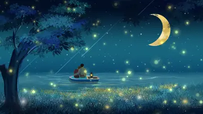 萤火虫星空夜景