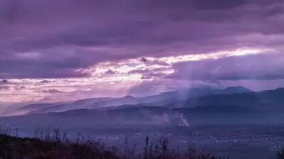 超清-夕阳下的村庄