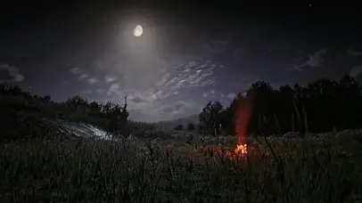 黑夜唯美凄凉火把