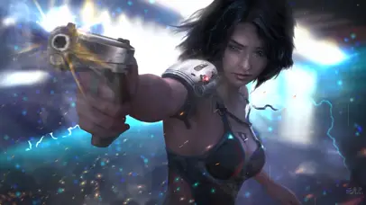 赛博朋克枪战女孩