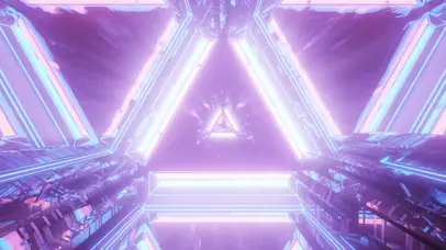 科技渐变三角形隧道