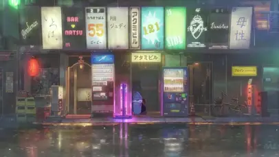 孤独男孩在雨中