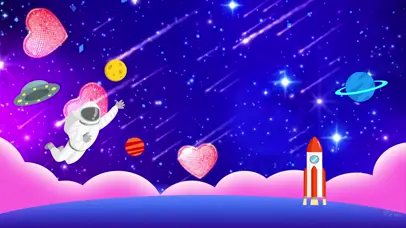 简洁卡通宇航员星空