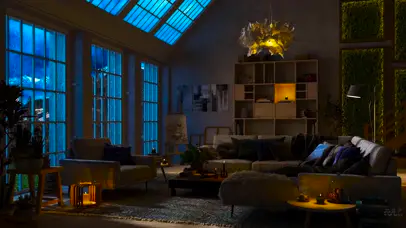 夜雨舒适的客厅