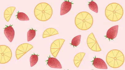 小清新夏季夏天夏日柠檬草莓