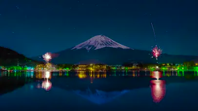 4K富士山烟火星之轨迹