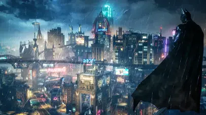 蝙蝠侠俯视城市