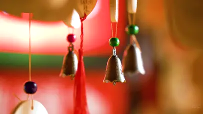 4K祈福吊牌风铃摇摆