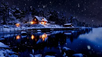 小木屋雪