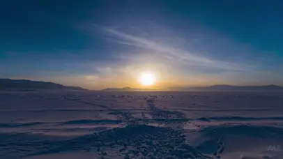 赛里木湖的夕阳