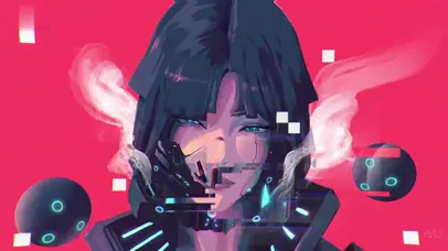 科幻烟雾女孩~（赛博朋克）