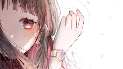 唯美女孩 樱花飘落