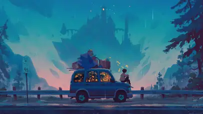 雨夜独自露营的人