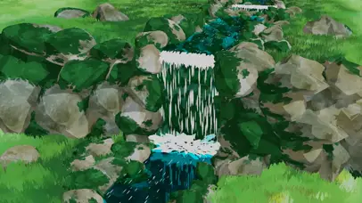 像素风 小溪插画