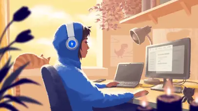 像素风 电脑女孩