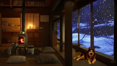 暴风雪中可爱的哈士奇