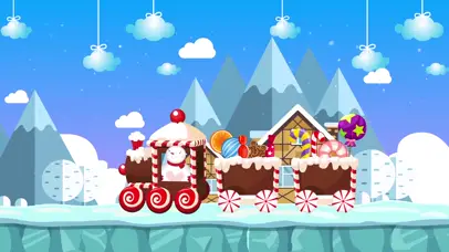 冬天小火车雪人卡通背景