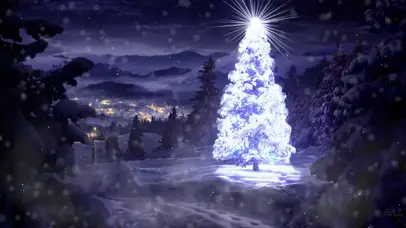 下雪了 美丽的圣诞树