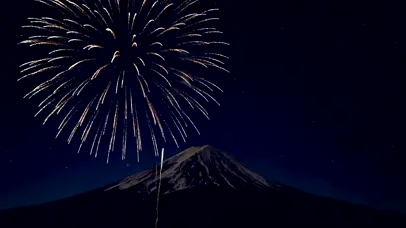 4K富士山冬季烟火